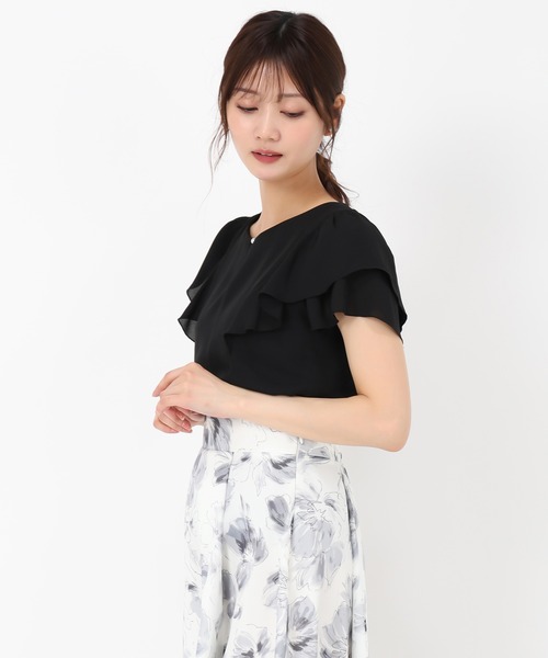 MISCH MASCH(ミッシュマッシュ)の「パールダブルフリル袖ブラウス(シャツ/ブラウス・レディース・ブラック/ブルー/ラベンダー/ホワイト/ライトグリーン・フリ-)」の17枚目の写真