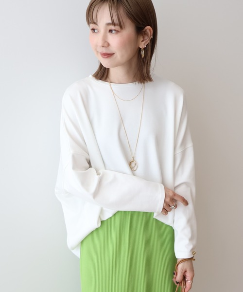 AMERICAN HOLIC(アメリカンホリック)の「ポンチコクーンカットプルオーバー(Tシャツ/カットソー・レディース・アイボリー/チャコールグレー/オフホワイト/ライトグレー/ミント・M/L)」の9枚目の写真