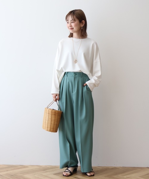 AMERICAN HOLIC(アメリカンホリック)の「ポンチコクーンカットプルオーバー(Tシャツ/カットソー・レディース・アイボリー/チャコールグレー/オフホワイト/ライトグレー/ミント・M/L)」の11枚目の写真