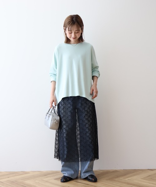 AMERICAN HOLIC(アメリカンホリック)の「ポンチコクーンカットプルオーバー(Tシャツ/カットソー・レディース・アイボリー/チャコールグレー/オフホワイト/ライトグレー/ミント・M/L)」の13枚目の写真