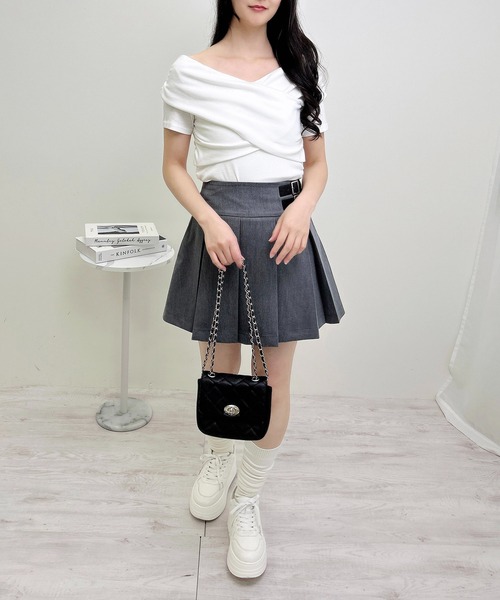 INGNI（イング）の「クロスオフショルトップス（Tシャツ/カットソー・レディース・オフホワイト/ピンクベージュ/ブラック・M）」の10枚目の写真