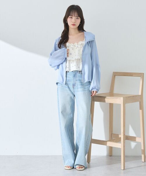 earth music&ecology（アースミュージックアンドエコロジー）の「シアージップパーカー（その他アウター・レディース・ブラック/アイボリー/ピンク/サックスブルー・FREE）」の11枚目の写真