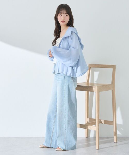 earth music&ecology（アースミュージックアンドエコロジー）の「シアージップパーカー（その他アウター・レディース・ブラック/アイボリー/ピンク/サックスブルー・FREE）」の13枚目の写真