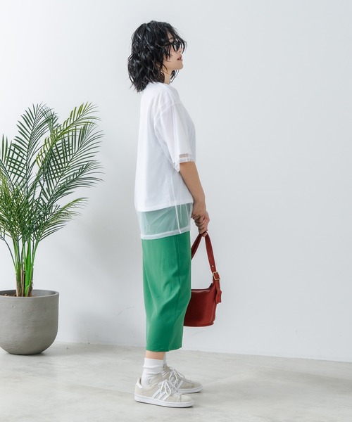 CONVERSE(コンバース)の「【CONVERSE/コンバース】チュールレイヤード Tシャツ(Tシャツ/カットソー・レディース・オフホワイト/杢グレー/ブラック・MEDIUM/LARGE)」の7枚目の写真