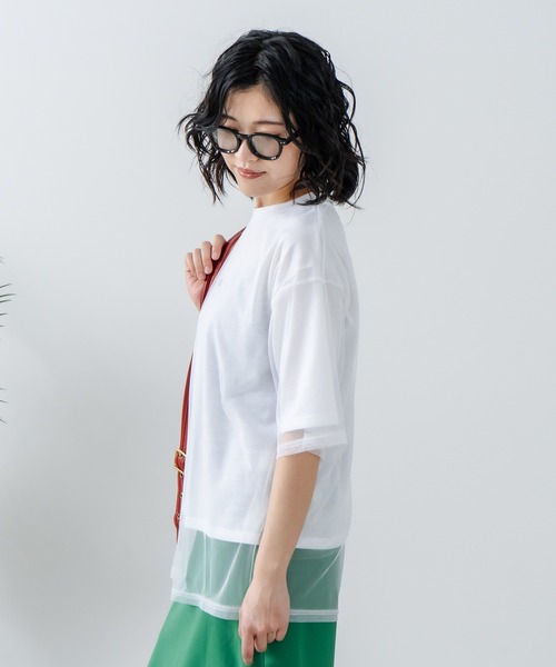 CONVERSE(コンバース)の「【CONVERSE/コンバース】チュールレイヤード Tシャツ(Tシャツ/カットソー・レディース・オフホワイト/杢グレー/ブラック・MEDIUM/LARGE)」の9枚目の写真