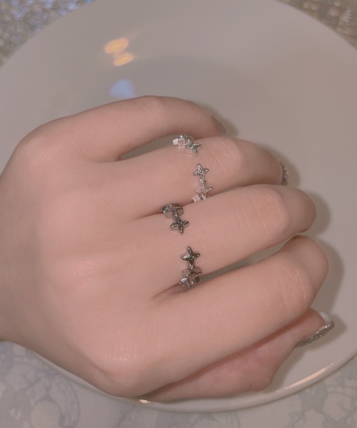 かわいい！ スターダストモチーフリング/ユニセックス Y2K 地雷系（MA/EK304 アクセサリー