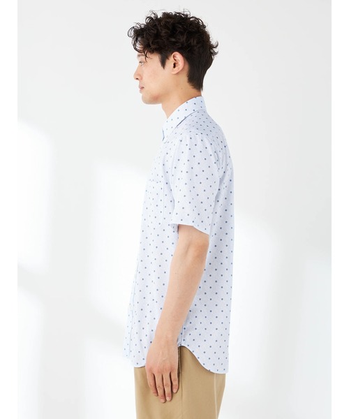 McGREGOR（マックレガー）の「トリコットプリント（小紋）シャツ（シャツ/ブラウス・メンズ・ネイビー/アイボリー・L/M）」の4枚目の写真