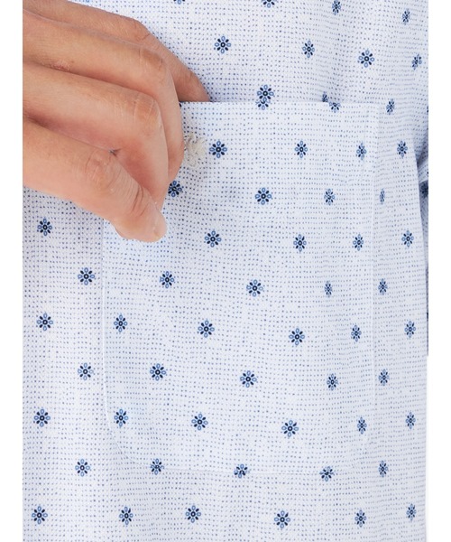 McGREGOR（マックレガー）の「トリコットプリント（小紋）シャツ（シャツ/ブラウス・メンズ・ネイビー/アイボリー・L/M）」の8枚目の写真