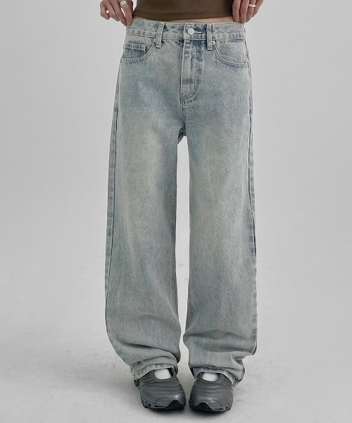 BLACKUP（ブラックアップ）の「[MADE] チェロニーワイドデニムパンツ（デニムパンツ・レディース・ライトブルー・LARGE/MEDIUM/SMALL）」の2枚目の写真