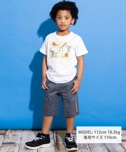 WASK（ワスク）の「【お揃い】5.5分丈柄テープポケットクライマーツイルパンツ(100~160cm)（カーゴパンツ・キッズ・グレー/グリーン・150cm/160cm/140cm）」の10枚目の写真