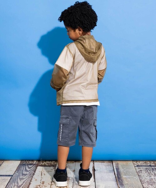 WASK（ワスク）の「【お揃い】5.5分丈柄テープポケットクライマーツイルパンツ(100~160cm)（カーゴパンツ・キッズ・グレー/グリーン・150cm/160cm/140cm）」の12枚目の写真