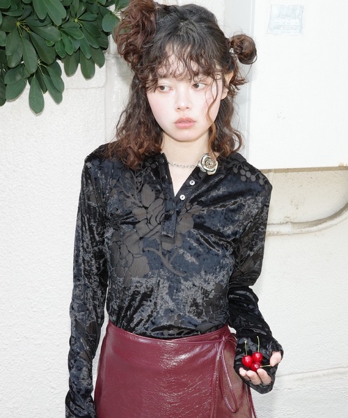 セール】SLICK WRAP SKIRT / エナメルレザーライク巻きスカート