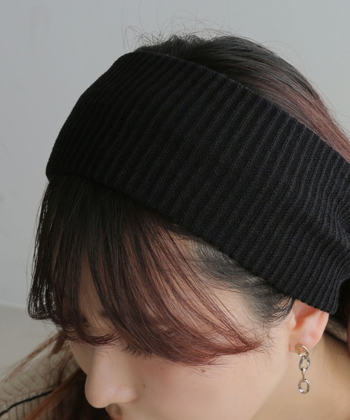 colleca la（コレカラ）の「ざっくりリブニットヘアバンド/ターバン（ヘアバンド・レディース・グレー/アイボリー/ブラック・FREE）」の5枚目の写真