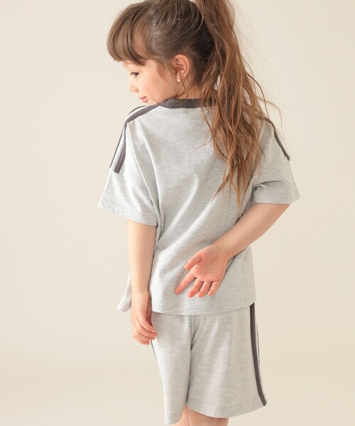 BEAMS mini（ビームスミニ）の「バイカラー ライン 天竺 セットアップ 2025SS（90～150cm）（Tシャツ/カットソー・キッズ・ブラック系その他/チャコールグレー・130/110/90/120/100/150/140）」の13枚目の写真