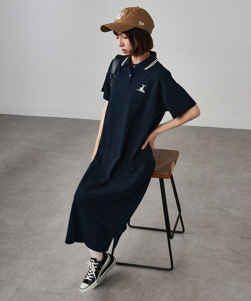 CAPTAIN STAG（キャプテンスタッグ）の「【CAPTAIN STAG】8051470 衿ライン鹿の子ワンポイントワンピース（ワンピース・レディース・ネイビー/レッド・LL/M/L）」の11枚目の写真