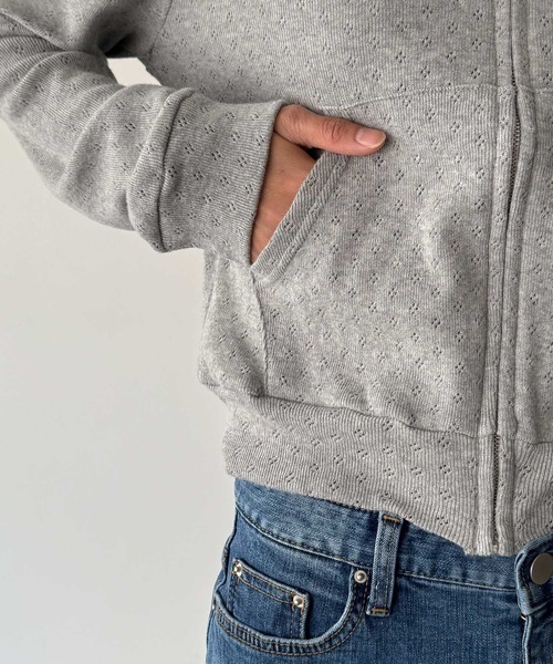 CANAL JEAN(キャナルジーン)の「HARING アイレットジップパーカー(パーカー・レディース・ネイビー/グレー・ONE SIZE)」の14枚目の写真