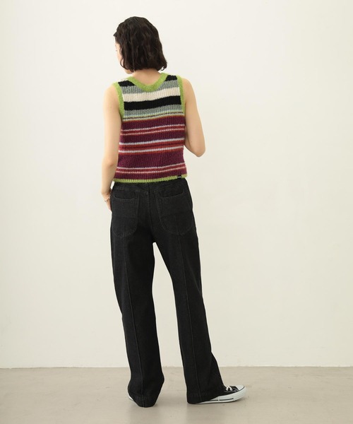 MILKFED.(ミルクフェド)の「TWO-TYPE STRIPED KNIT VEST(ニット/セーター・レディース・ブルー/ブラウン/パープル・ONE SIZE)」の7枚目の写真