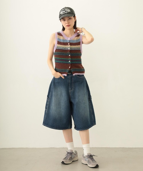 MILKFED.(ミルクフェド)の「TWO-TYPE STRIPED KNIT VEST(ニット/セーター・レディース・ブルー/ブラウン/パープル・ONE SIZE)」の19枚目の写真
