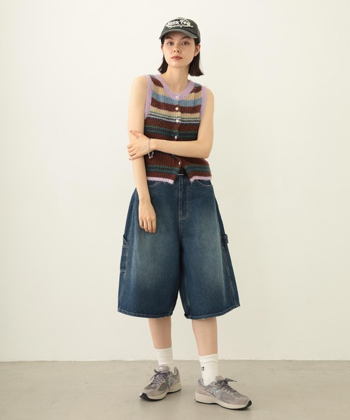 MILKFED.(ミルクフェド)の「TWO-TYPE STRIPED KNIT VEST(ニット/セーター・レディース・ブルー/ブラウン/パープル・ONE SIZE)」の20枚目の写真