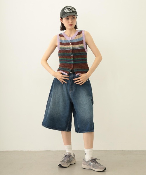 MILKFED.(ミルクフェド)の「TWO-TYPE STRIPED KNIT VEST(ニット/セーター・レディース・ブルー/ブラウン/パープル・ONE SIZE)」の21枚目の写真