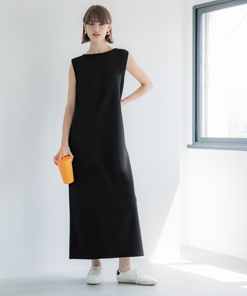 【関税込み】Acne Studios ブラック ハーネス マキシワンピース エンボスボートネックマキシワンピース(ワンピース)|coca