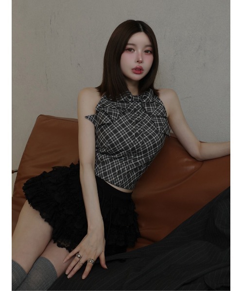♡さん専用 リボンチェックノースリブラウス リボンチェックノースリブラウス – Darich (ダーリッチ)