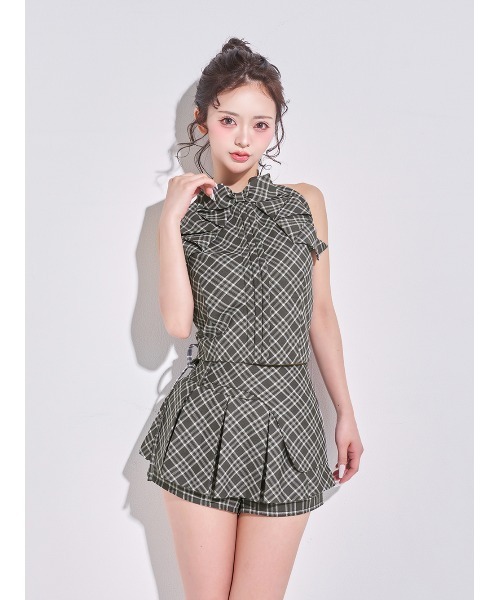 予約商品】リボンチェックノースリブラウス – Darich (ダーリッチ)