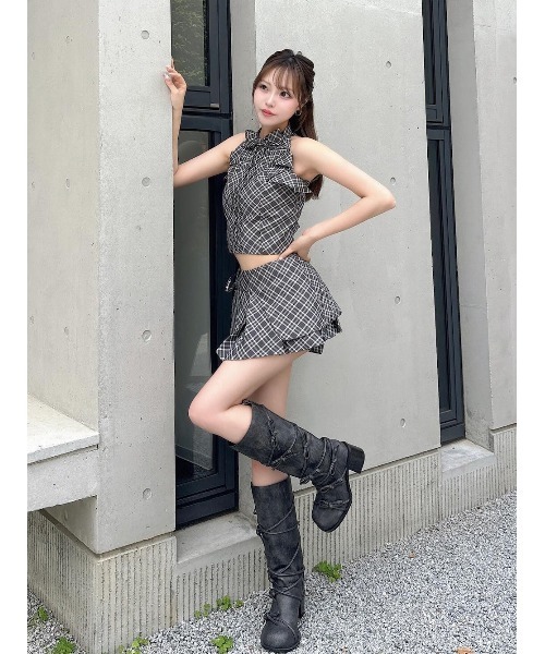 予約商品】リボンチェックノースリブラウス – Darich (ダーリッチ)