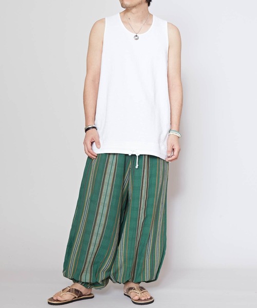 チャイハネ（チャイハネ）の「【チャイハネ】ボヘロMEN'Sタンクトップ（タンクトップ・メンズ・マスタード/ホワイト/ブラック/ライトブルー・FREE）」の5枚目の写真