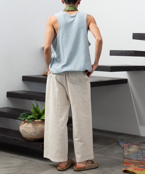 チャイハネ（チャイハネ）の「【チャイハネ】ボヘロMEN'Sタンクトップ（タンクトップ・メンズ・マスタード/ホワイト/ブラック/ライトブルー・FREE）」の10枚目の写真