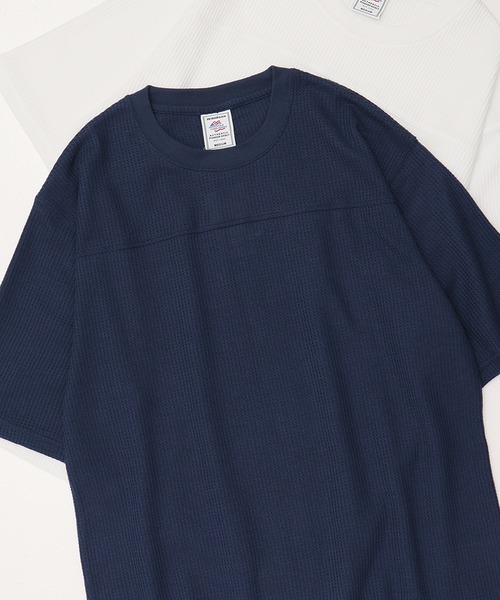 JEMORGAN（ジェーイーモーガン）の「【JEMORGAN / ジェーイーモーガン】フットボール切替ワッフル5分袖Tシャツ（Tシャツ/カットソー・メンズ・グレー/ネイビー/ブラック/ホワイト・M/L/XL）」の4枚目の写真