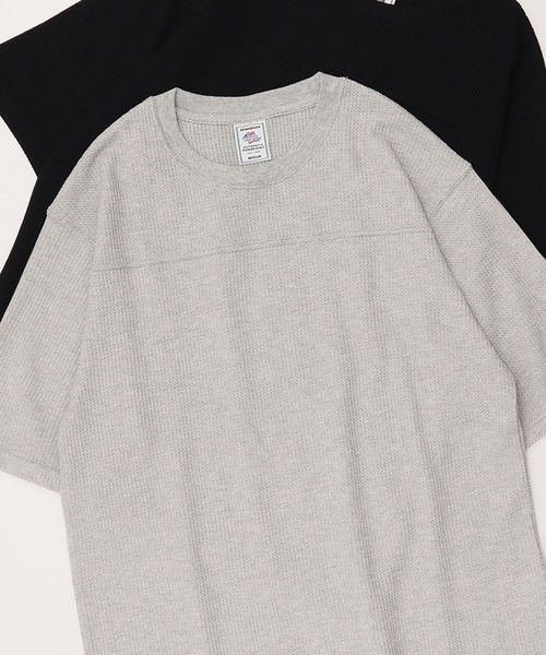 JEMORGAN（ジェーイーモーガン）の「【JEMORGAN / ジェーイーモーガン】フットボール切替ワッフル5分袖Tシャツ（Tシャツ/カットソー・メンズ・グレー/ネイビー/ブラック/ホワイト・M/L/XL）」の3枚目の写真