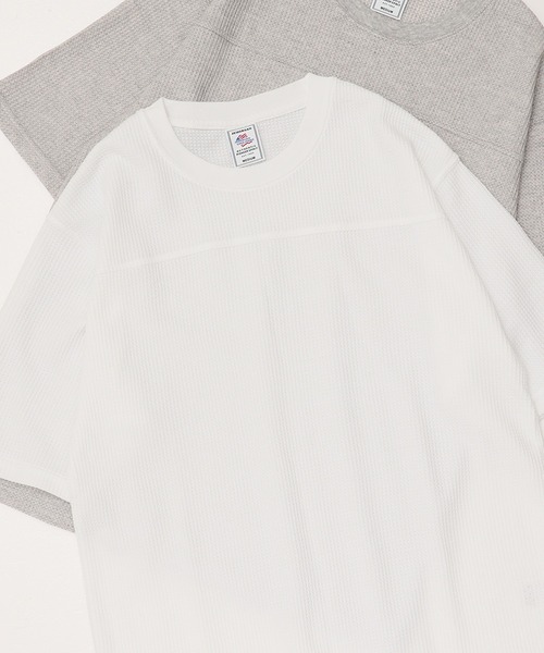 JEMORGAN（ジェーイーモーガン）の「【JEMORGAN / ジェーイーモーガン】フットボール切替ワッフル5分袖Tシャツ（Tシャツ/カットソー・メンズ・グレー/ネイビー/ブラック/ホワイト・M/L/XL）」の2枚目の写真