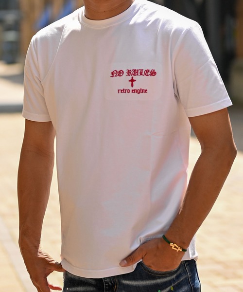 adamsJUGGLER(アダムスジャグラー)の「RTEGレッド/Cティー(Tシャツ/カットソー・メンズ・ホワイト/ブラック・S/M/L/XL/XXL)」の10枚目の写真