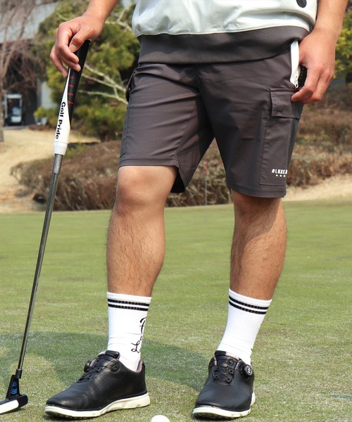 LUXE/R GOLF(ラグジュ ゴルフ)の「(RM)【LUXE/R GOLF】ストレッチ クロス サイドライン ショート カーゴパンツ(カーゴパンツ・メンズ・チャコールグレー/カーキ/ベージュ/ブラック・L/XL/M)」の13枚目の写真