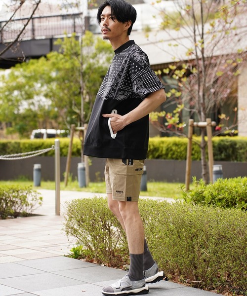 LUXE/R GOLF ストレッチ　クロスサイドライン ショートカーゴパンツ RM)【LUXE/R GOLF】ストレッチ クロス サイドライン ショート