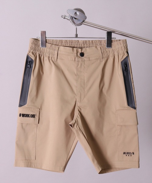LUXE/R GOLF ストレッチ　クロスサイドライン ショートカーゴパンツ RM)【LUXE/R GOLF】ストレッチ クロス サイドライン ショート