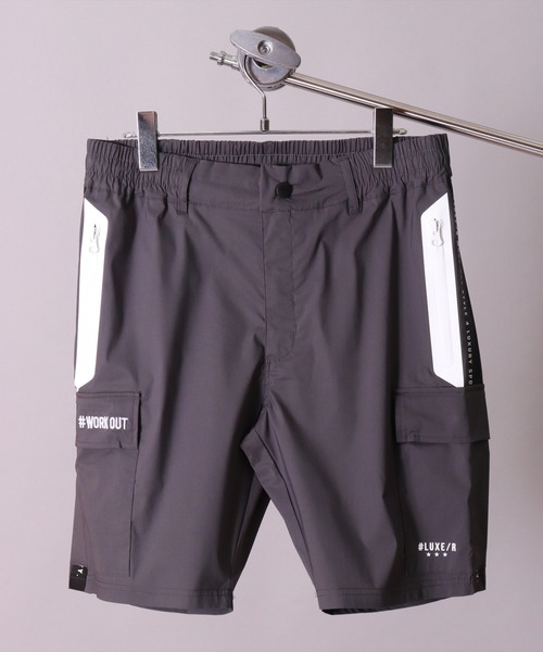 LUXE/R GOLF ストレッチ　クロスサイドライン ショートカーゴパンツ RM)【LUXE/R GOLF】ストレッチ クロス サイドライン ショート