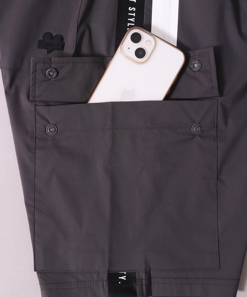 LUXE/R GOLF ストレッチ　クロスサイドライン ショートカーゴパンツ RM)【LUXE/R GOLF】ストレッチ クロス サイドライン ショート