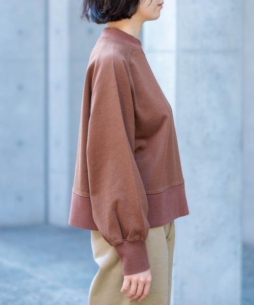 D.M.G.（ドミンゴ）の「[D.M.G / ディーエムジー] ベーシック裏毛 スウェットプルオーバー（スウェット・レディース・ブラウン/トップグレー・2/3）」の6枚目の写真