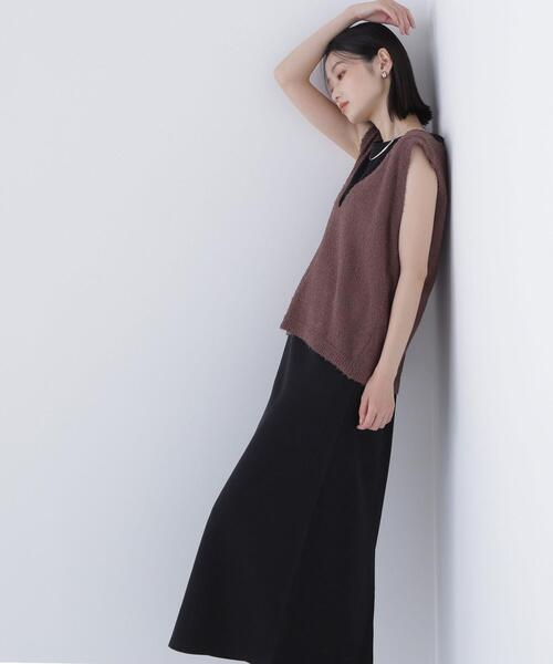 NATURAL BEAUTY BASIC(ナチュラルビューティーベーシック)の「◇Vネックニットベスト&ナローワンピース(ワンピース・レディース・ベージュ系その他/ブラック系その他/グレー系その他・MEDIUM/P/S)」の8枚目の写真