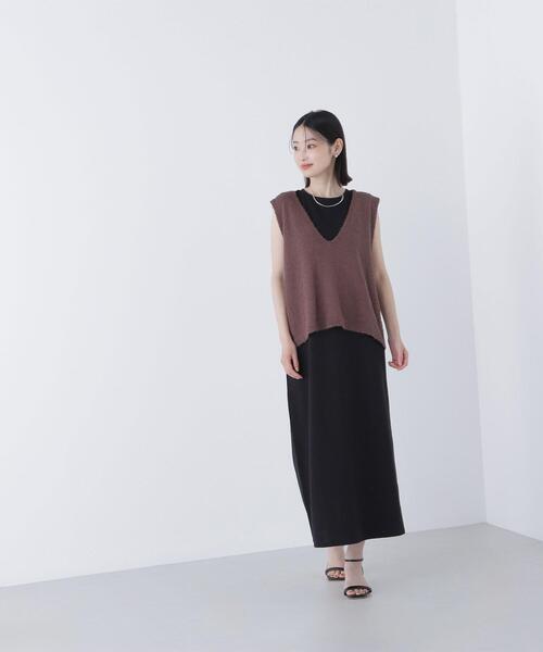 NATURAL BEAUTY BASIC(ナチュラルビューティーベーシック)の「◇Vネックニットベスト&ナローワンピース(ワンピース・レディース・ベージュ系その他/ブラック系その他/グレー系その他・MEDIUM/P/S)」の9枚目の写真
