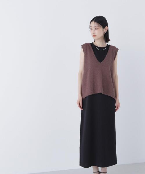 NATURAL BEAUTY BASIC(ナチュラルビューティーベーシック)の「◇Vネックニットベスト&ナローワンピース(ワンピース・レディース・ベージュ系その他/ブラック系その他/グレー系その他・MEDIUM/P/S)」の10枚目の写真