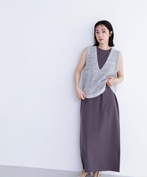 NATURAL BEAUTY BASIC(ナチュラルビューティーベーシック)の「◇Vネックニットベスト&ナローワンピース(ワンピース・レディース・ベージュ系その他/ブラック系その他/グレー系その他・MEDIUM/P/S)」の19枚目の写真