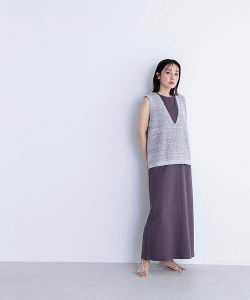 NATURAL BEAUTY BASIC(ナチュラルビューティーベーシック)の「◇Vネックニットベスト&ナローワンピース(ワンピース・レディース・ベージュ系その他/ブラック系その他/グレー系その他・MEDIUM/P/S)」の20枚目の写真