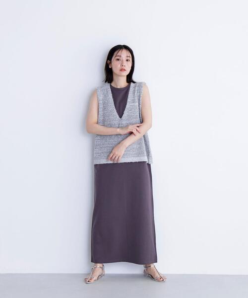 NATURAL BEAUTY BASIC(ナチュラルビューティーベーシック)の「◇Vネックニットベスト&ナローワンピース(ワンピース・レディース・ベージュ系その他/ブラック系その他/グレー系その他・MEDIUM/P/S)」の22枚目の写真