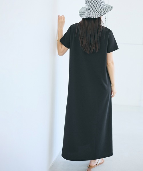 coca(coca)(コカ)の「\SNSで話題!!/ ライトエンボスマキシワンピース 速乾/イージーケア/乾燥機OK/通気性/ストレッチ(ワンピース・レディース・ダークベージュ/ブラック・L/M)」の18枚目の写真