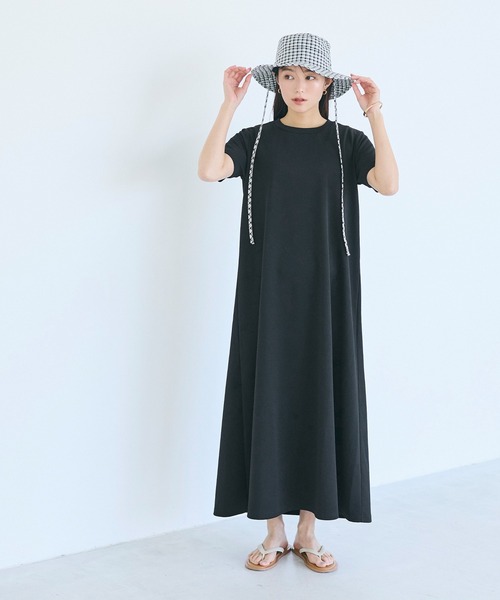 coca(coca)(コカ)の「\SNSで話題!!/ ライトエンボスマキシワンピース 速乾/イージーケア/乾燥機OK/通気性/ストレッチ(ワンピース・レディース・ダークベージュ/ブラック・L/M)」の20枚目の写真