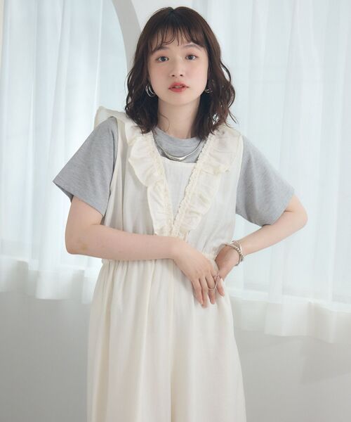 RETRO GIRL（レトロガール）の「ギャザーフリルサロペット（サロペット/オーバーオール・レディース・ナチュラル/ブラック系その他2/ブラウン・FREE）」の13枚目の写真