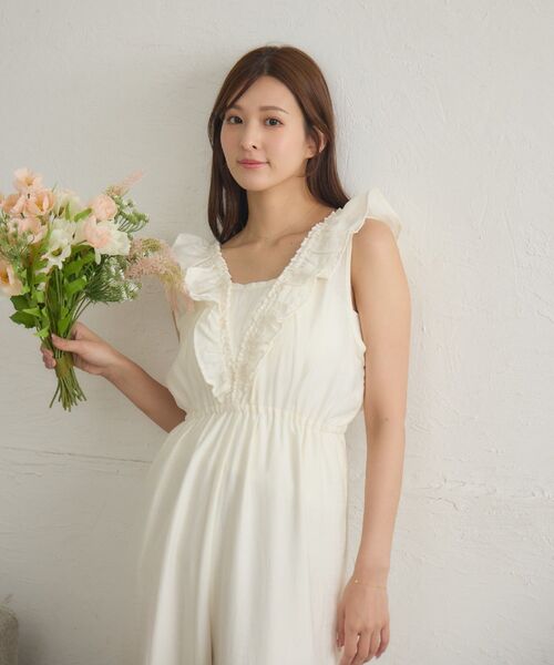 RETRO GIRL（レトロガール）の「ギャザーフリルサロペット（サロペット/オーバーオール・レディース・ナチュラル/ブラック系その他2/ブラウン・FREE）」の5枚目の写真